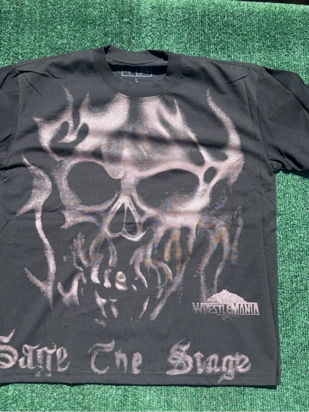 Travis Scott WWE Black Skull Graphic Men's T-Shirt